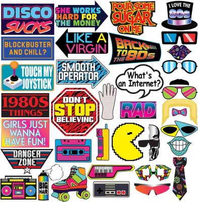1980s photo booth prop pack